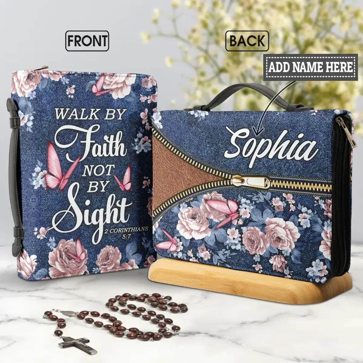 Walk By Faith Not By Sight Butterflies Design Bible Cover Case Women's Leather Handbags Christianity Church Bible Storage Bags
Walk By Faith Not By Sight Butterflies Design Bible Cover Case Women's Leather Handbags Christianity Church Bible Storage Bags