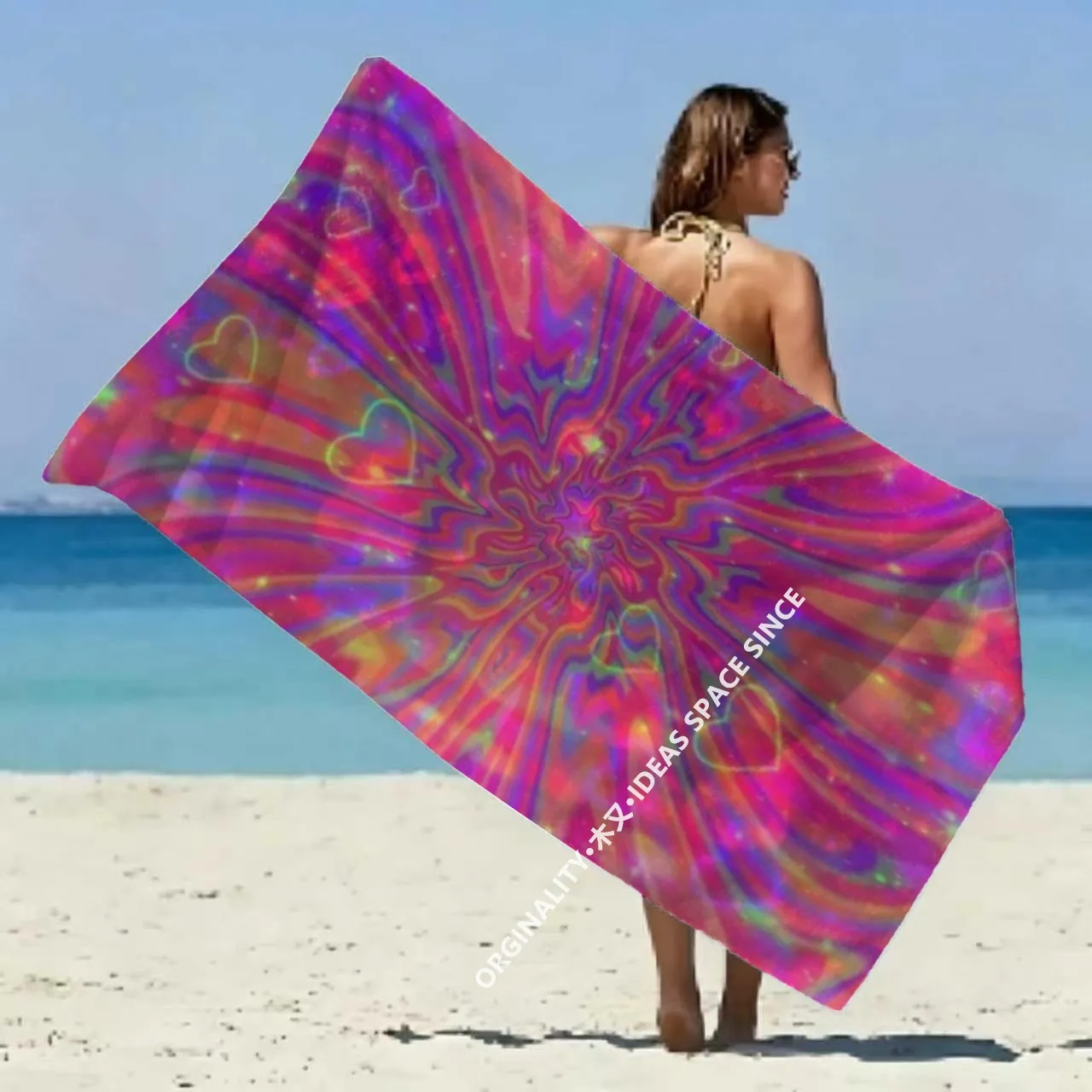 Psychedelic Heart Swirl Beach Towel Patterned Sunscreen And Windproof Suitable For Swimming Pool Camping Travel
Psychedelic Heart Swirl Beach Towel Patterned Sunscreen And Windproof Suitable For Swimming Pool Camping Travel
