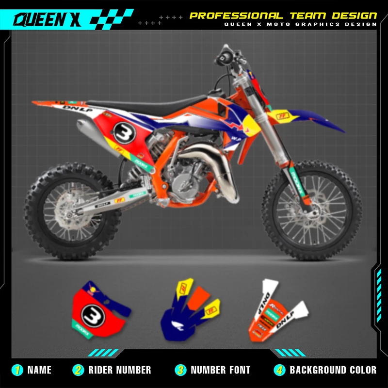 Queen X MOTOR Cusotm Team мотоциклетная графика наклейки наборы для KTM SX65 SX 65 2016 2017 2018 2019 2020-2023
Queen X MOTOR Cusotm Team мотоциклетная графика наклейки наборы для KTM SX65 SX 65 2016 2017 2018 2019 2020-2023