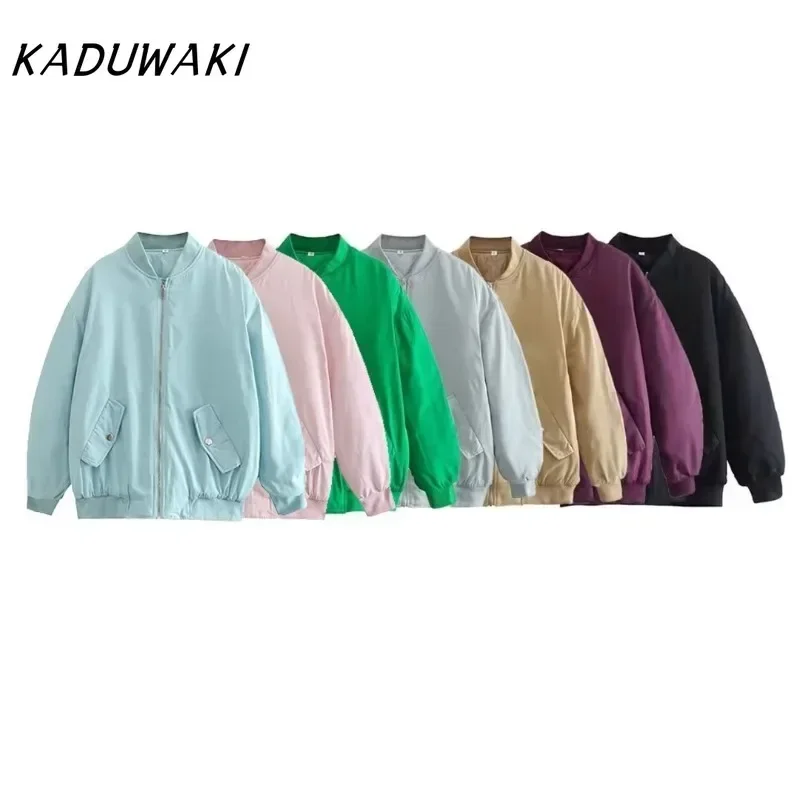 KADUWAKI Retro Solid Zipper Cotton Jackets Women Casual Loose Bomber Jacket with Pocket Female Autumn Chic Street Bomber Jackets
KADUWAKI Retro Solid Zipper Cotton Jackets Women Casual Loose Bomber Jacket with Pocket Female Autumn Chic Street Bomber Jackets