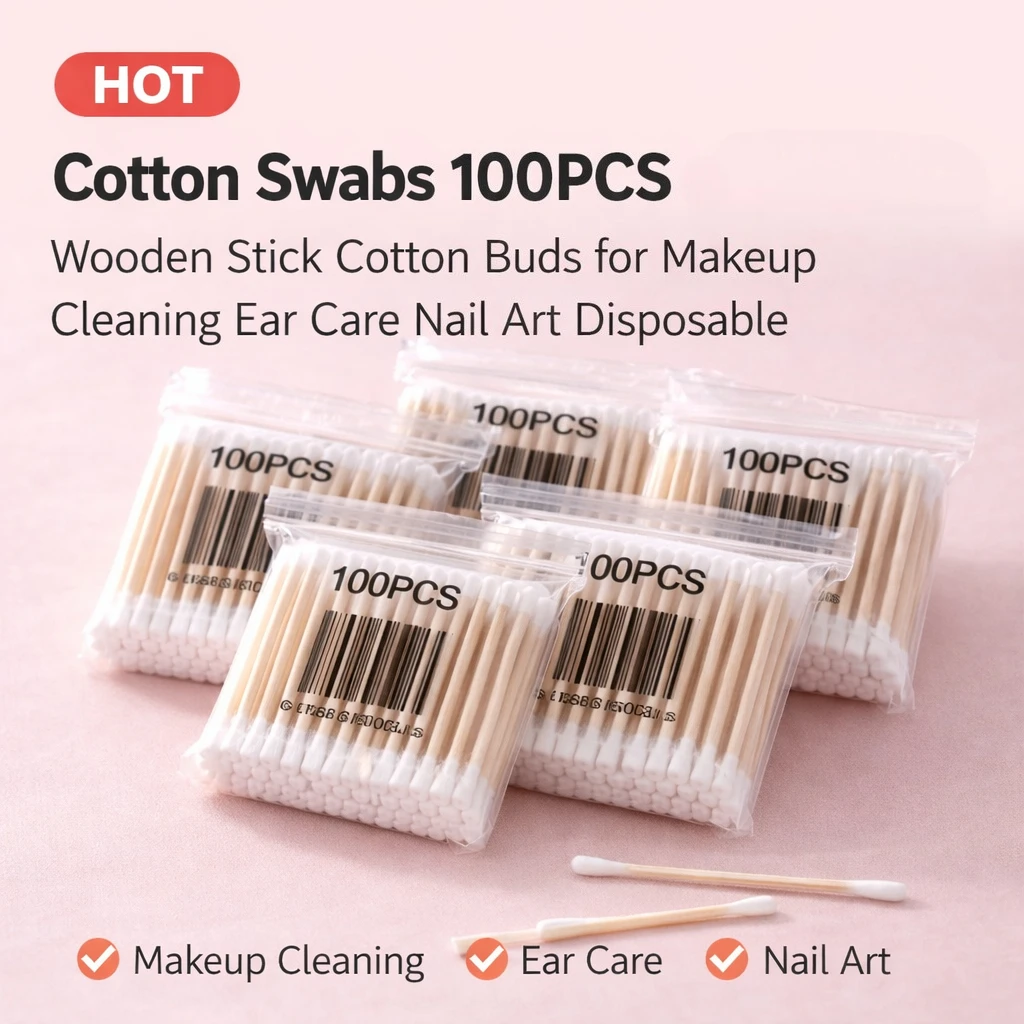 100/300/500Pcs Double Head Wooden Cotton Swabs Baby Care Tools Nose Makeup Cleaning Ear Care Nail Art Disposable Value Pack
100/300/500Pcs Double Head Wooden Cotton Swabs Baby Care Tools Nose Makeup Cleaning Ear Care Nail Art Disposable Value Pack