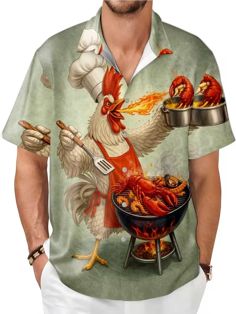 Men's Kung Fu Rooster Tropical Palm Tree Print Hawaiian Shirt Casual Short Sleeve Button Down Shirt Funny Animal Beach Shirts
Men's Kung Fu Rooster Tropical Palm Tree Print Hawaiian Shirt Casual Short Sleeve Button Down Shirt Funny Animal Beach Shirts