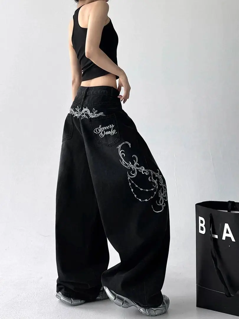 American retro embroidered scimitar jeans women's new high-waisted loose and thin wide-leg pants
American retro embroidered scimitar jeans women's new high-waisted loose and thin wide-leg pants