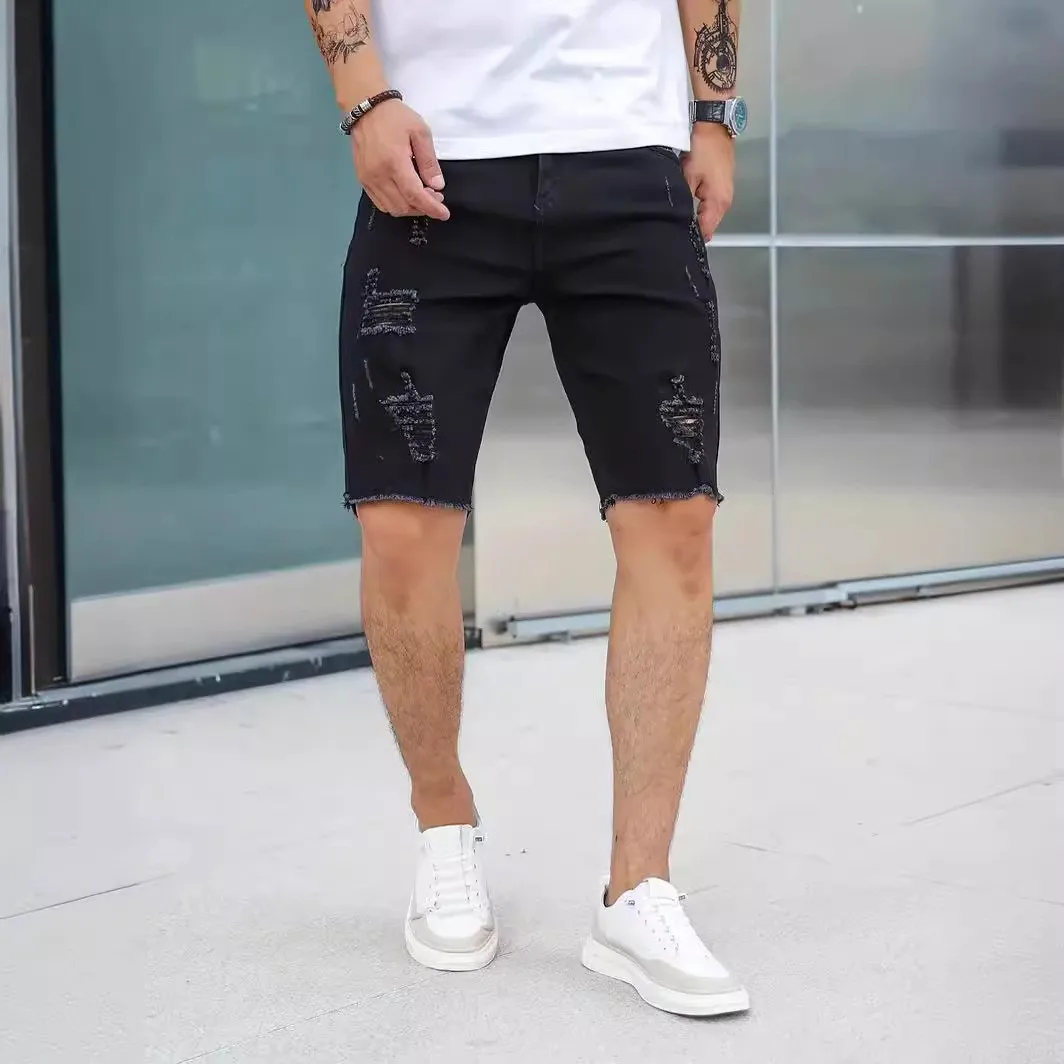 Men Denim Shorts Blue Slim Fit Summer Cotton Jeans Shorts Distressed Ripped Light Wash Denim Pants Frayed Hem Five Pocket
Men Denim Shorts Blue Slim Fit Summer Cotton Jeans Shorts Distressed Ripped Light Wash Denim Pants Frayed Hem Five Pocket