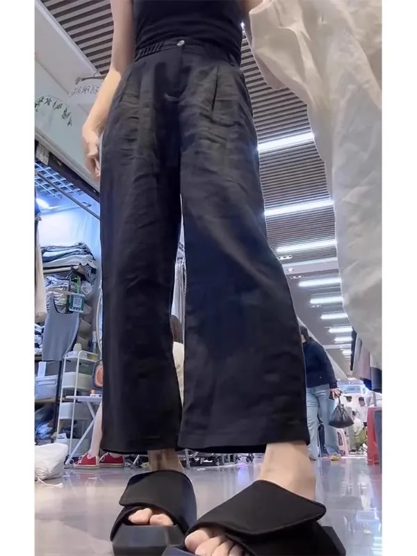 High Waist Wide Leg Pants Loose Fit Cotton Linen Casual Straight Cut Nine Point Pants for plus Size Women Summer Fashion
High Waist Wide Leg Pants Loose Fit Cotton Linen Casual Straight Cut Nine Point Pants for plus Size Women Summer Fashion