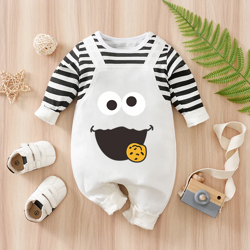 Autumn Long Sleeved Jumpsuit Baby Funny Expression Pattern Clothes Fake Two-Piece Striped Clothes Baby Casual Spring Clothes
Autumn Long Sleeved Jumpsuit Baby Funny Expression Pattern Clothes Fake Two-Piece Striped Clothes Baby Casual Spring Clothes
