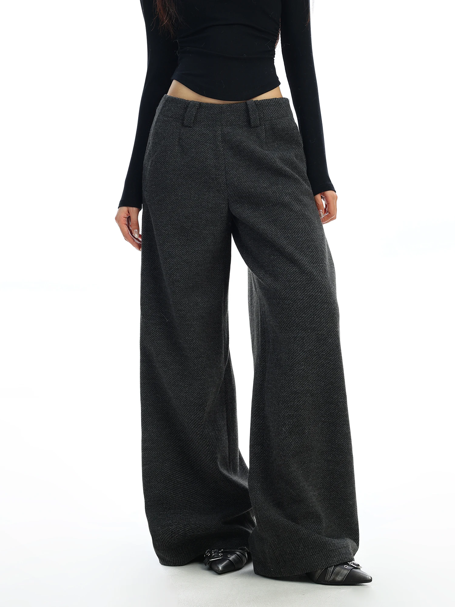 Широкие повседневные брюки с боковой молнией в стиле ретро, женские свободные брюки для ленивого драпировки, длинные брюки с высокой талией, прямые повседневные брюки-трубы
Широкие повседневные брюки с боковой молнией в стиле ретро, женские свободные брюки для ленивого драпировки, длинные брюки с высокой талией, прямые повседневные брюки-трубы