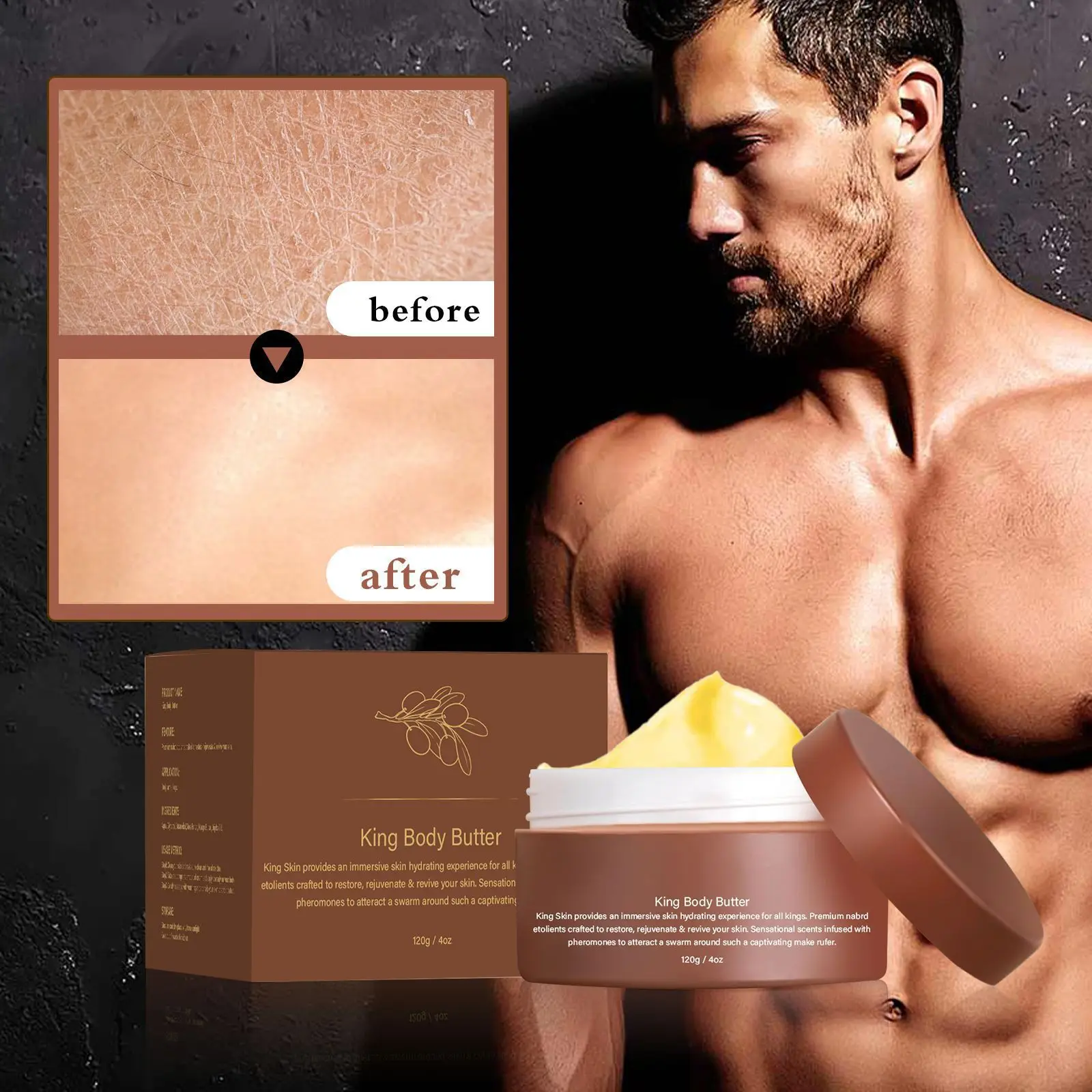 King Body Butter Colognus Moisturizing Cream: Deeply Moisturizes, Repairs Dry Skin | Skin Tightening and Hydrating Cream
King Body Butter Colognus Moisturizing Cream: Deeply Moisturizes, Repairs Dry Skin | Skin Tightening and Hydrating Cream