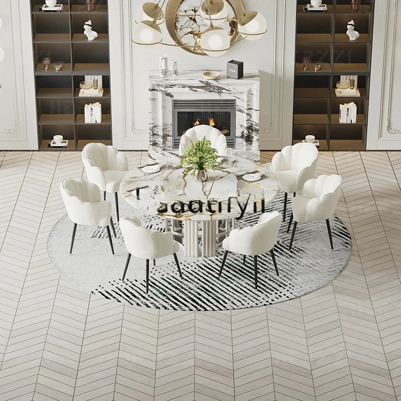 Natural supercrystalline stone villa light luxury round dining table turntable non-marble commercial large family dining table
Natural supercrystalline stone villa light luxury round dining table turntable non-marble commercial large family dining table