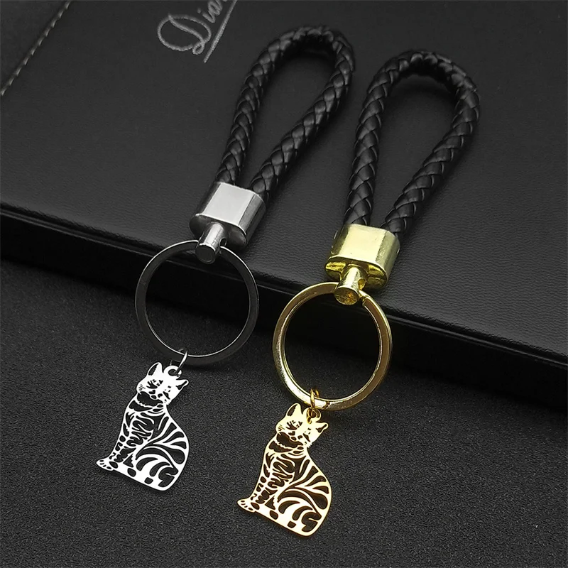 Cute Cat Kitty Animal Stainless Steel Pendant Keychain for Women Men Black PU Leather Keyring Gift Jewelry llaveros K3856S01
Cute Cat Kitty Animal Stainless Steel Pendant Keychain for Women Men Black PU Leather Keyring Gift Jewelry llaveros K3856S01