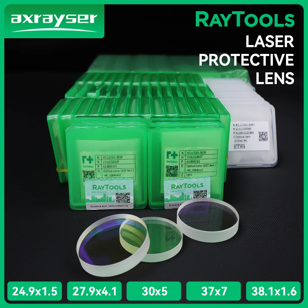 Axrayser Original Raytools Protective Windows 24.9x1.5 27.9x4.1 37x7 Optical Glasses for Raytools Fiber Laser Cutting Machine
Axrayser Original Raytools Protective Windows 24.9x1.5 27.9x4.1 37x7 Optical Glasses for Raytools Fiber Laser Cutting Machine
