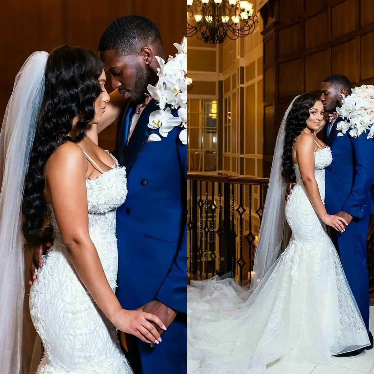 Customized African Mermaid Wedding Dresses Spaghetti Straps Lace Plue Size Bridal Gowns Ruffles Sweep Train Vestido De Novia
Customized African Mermaid Wedding Dresses Spaghetti Straps Lace Plue Size Bridal Gowns Ruffles Sweep Train Vestido De Novia