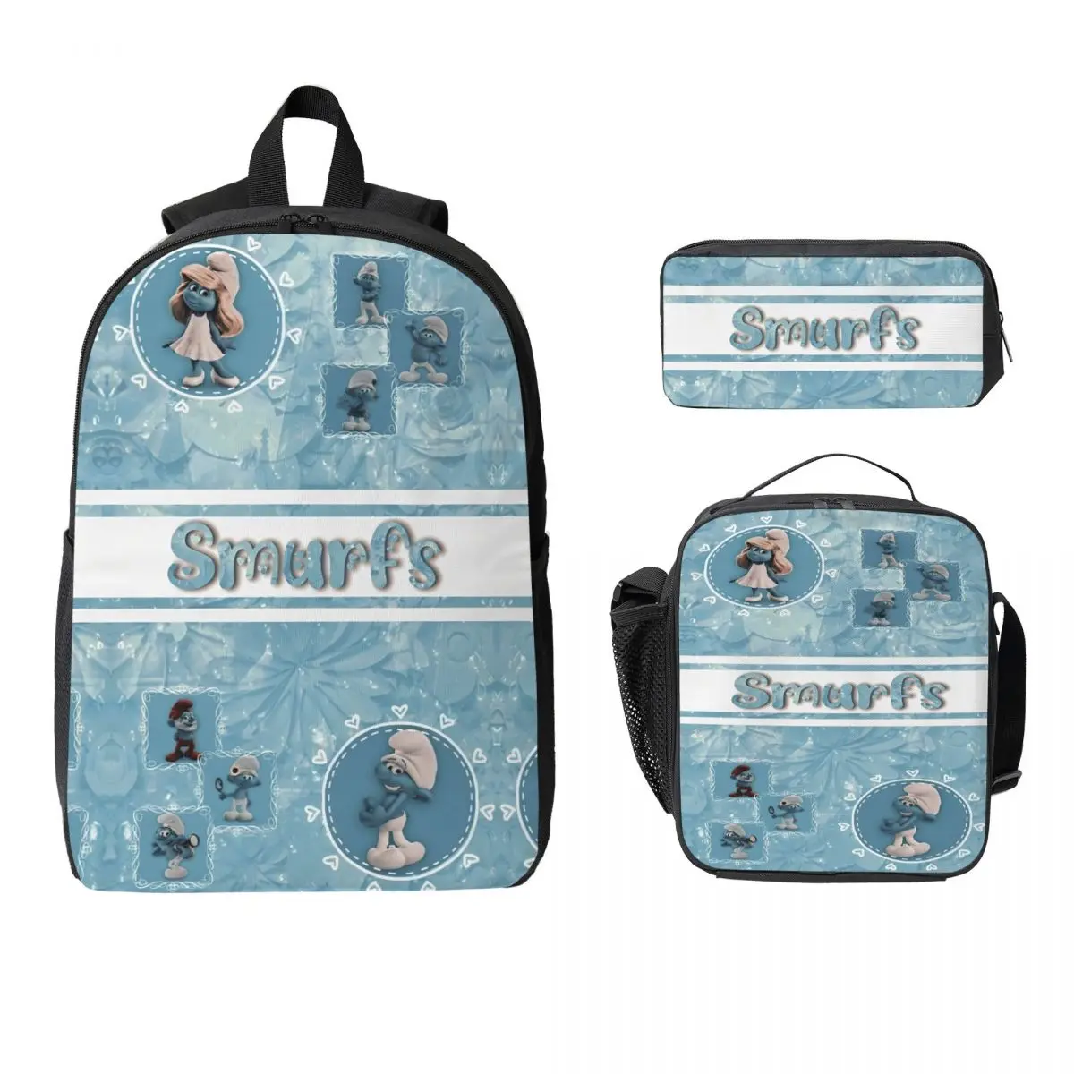 3Pcs Blue Cartoon The S-Smurfs Anime School bags Set for Kids Pen Bags Backpack Sets with Lunch Box For School Students Daypack
3Pcs Blue Cartoon The S-Smurfs Anime School bags Set for Kids Pen Bags Backpack Sets with Lunch Box For School Students Daypack
