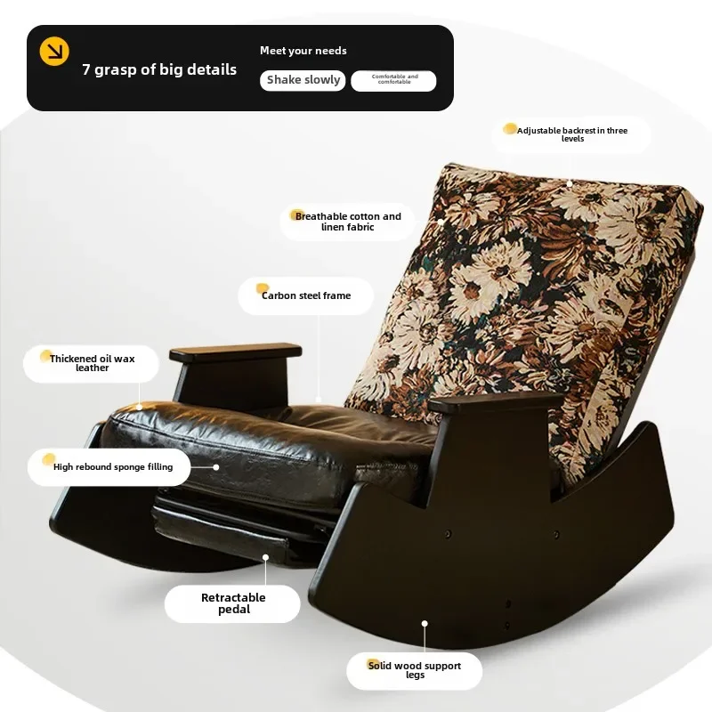 Solid wood rocking chair balcony single sofa chair home living room casual sleeping retro
Solid wood rocking chair balcony single sofa chair home living room casual sleeping retro