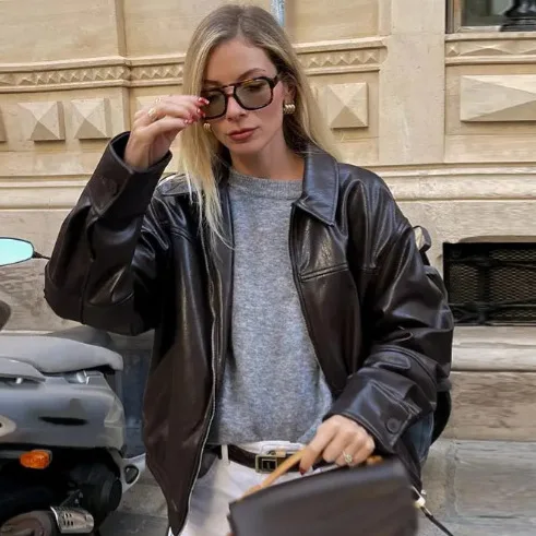 Autumn Winter New Product Women's Mid to Long Length Imitation Leather Pilot Jacket Leather Coat
Autumn Winter New Product Women's Mid to Long Length Imitation Leather Pilot Jacket Leather Coat