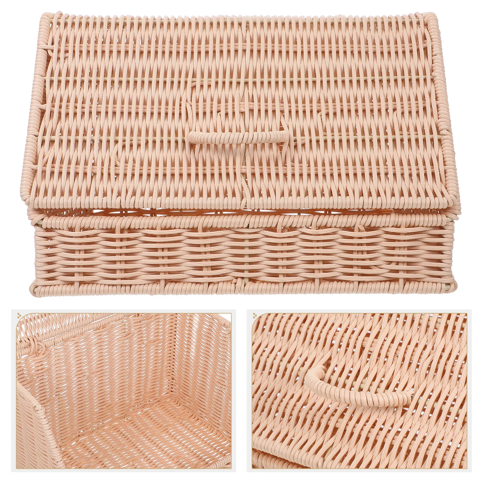 Snack Storage Box Rectangle Rattan Basket Bread Baskets for Kitchen Counter Containers
Snack Storage Box Rectangle Rattan Basket Bread Baskets for Kitchen Counter Containers