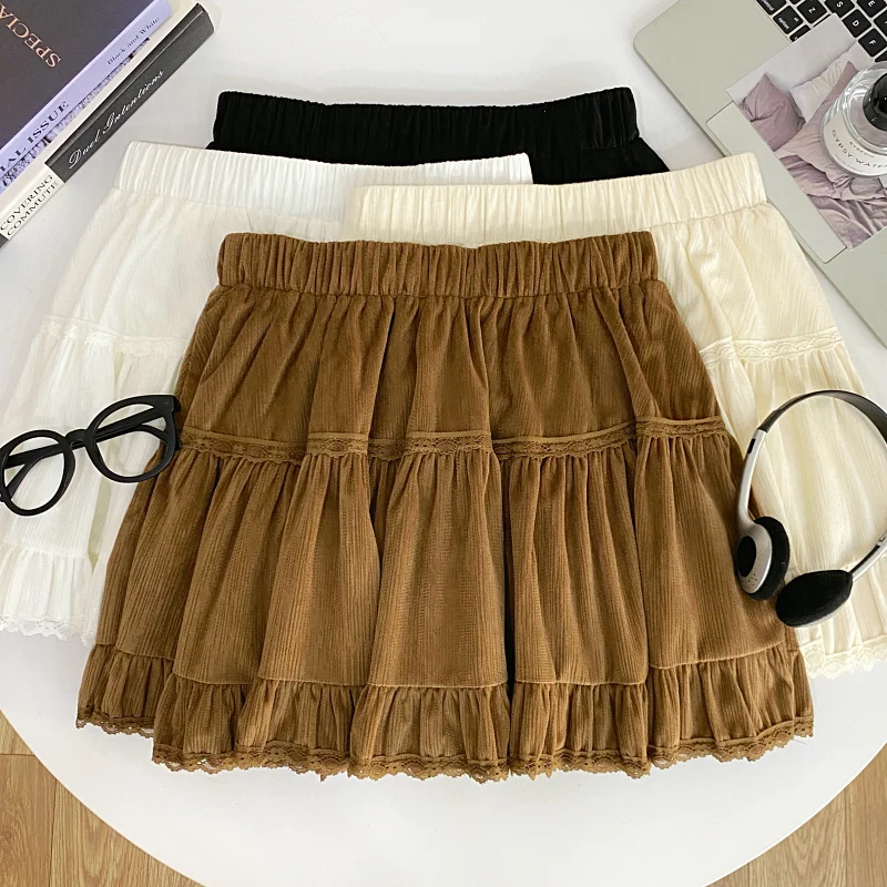 Элегантная женская короткая юбка из бархата с кружевной отделкой и эластичным поясом, утягивающая, для повседневной носки, устойчивая к светопропусканию
Элегантная женская короткая юбка из бархата с кружевной отделкой и эластичным поясом, утягивающая, для повседневной носки, устойчивая к светопропусканию