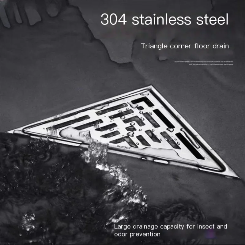 304 Stainless Steel Triangle Floor Drain Bathroom Corner Odor-Proof Anti-Blocking Floor Drain For Home Hotel Bathroom Balcony
304 Stainless Steel Triangle Floor Drain Bathroom Corner Odor-Proof Anti-Blocking Floor Drain For Home Hotel Bathroom Balcony