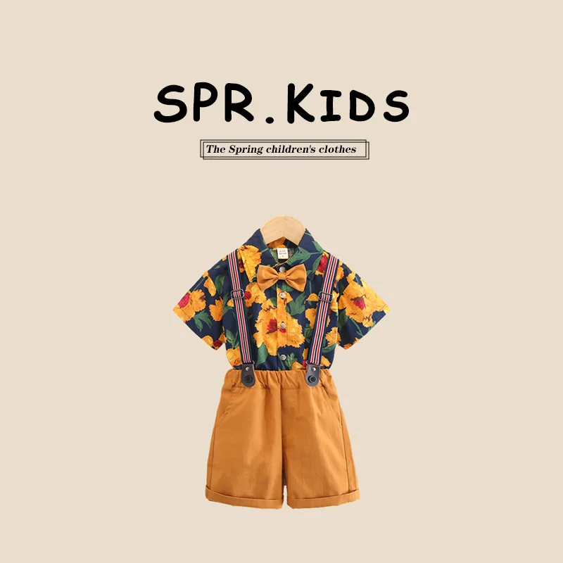 Children Boys Summer 2PCS Clothes Set Bow Tie Cotton Colorful Floral Print Short Sleeve Shirt British Style Shorts Blazer Outfit
Children Boys Summer 2PCS Clothes Set Bow Tie Cotton Colorful Floral Print Short Sleeve Shirt British Style Shorts Blazer Outfit