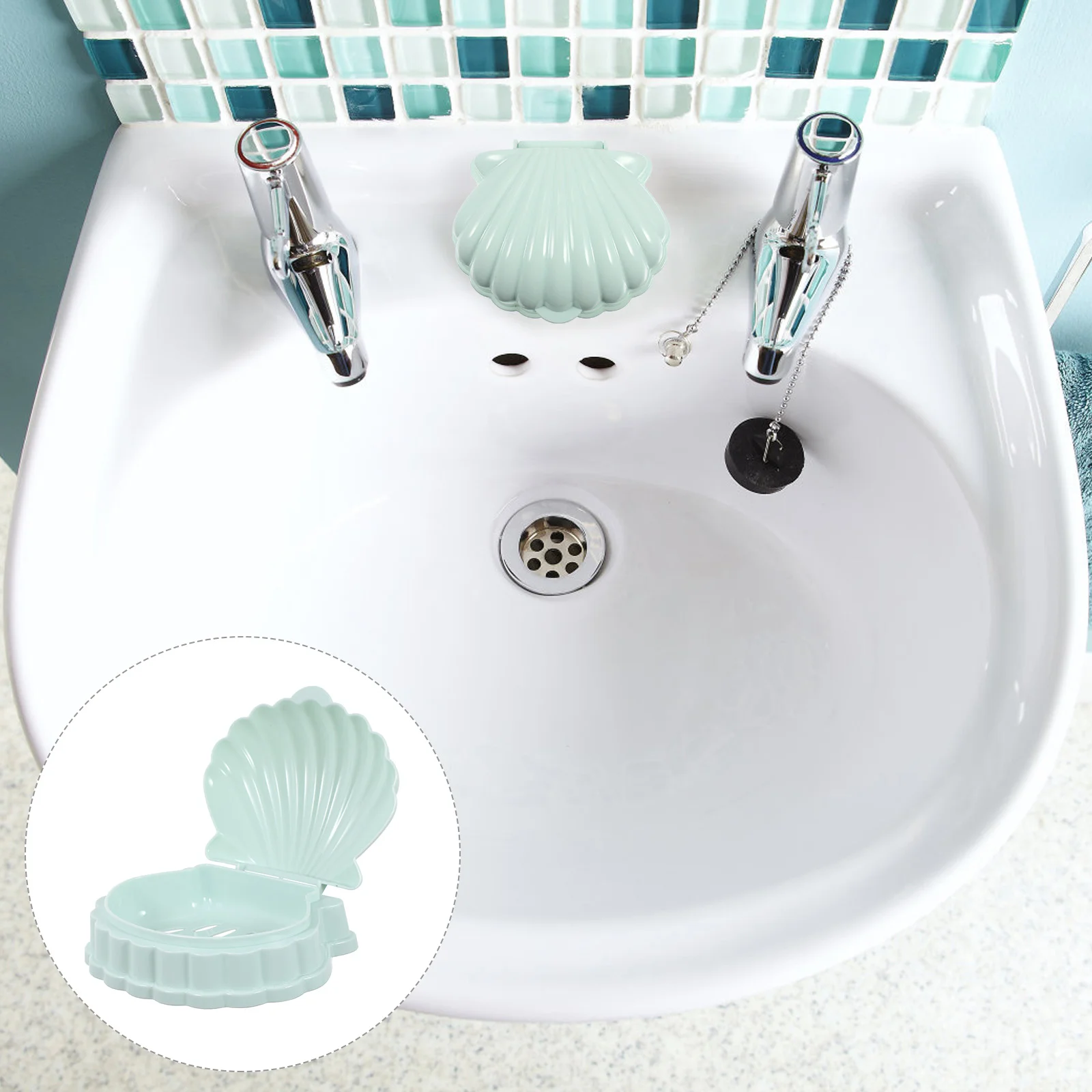 2 Pcs Shell Soap Dish with Drain Plastic Case Holders Draining Bar Storage Racks Container Tray Sea shell Decorate
2 Pcs Shell Soap Dish with Drain Plastic Case Holders Draining Bar Storage Racks Container Tray Sea shell Decorate
