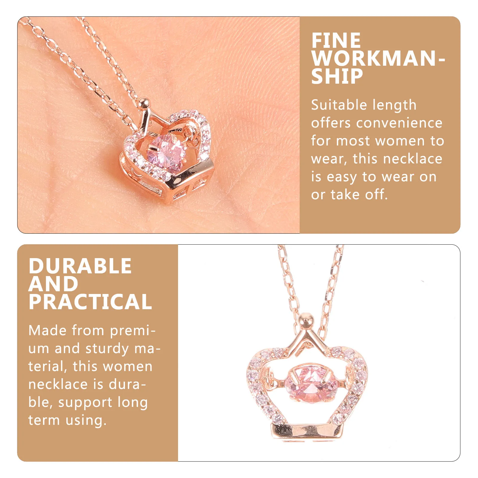 Crown Heart Necklace Zircon Jewelry for Women Girls Clavicle Chain Everyday Wear Trendy Pendant Female Durable Premium Material
Crown Heart Necklace Zircon Jewelry for Women Girls Clavicle Chain Everyday Wear Trendy Pendant Female Durable Premium Material