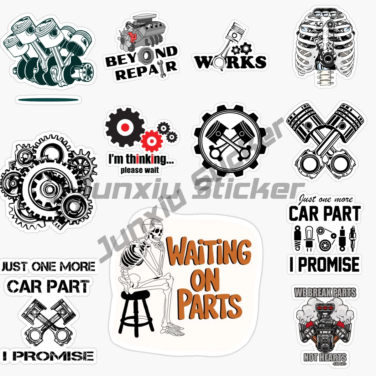Funny "Waiting for Parts" Mechanic Skull Vinyl Sticker - Self-Adhesive Car Repair Decal Auto Parts
Funny "Waiting for Parts" Mechanic Skull Vinyl Sticker - Self-Adhesive Car Repair Decal Auto Parts