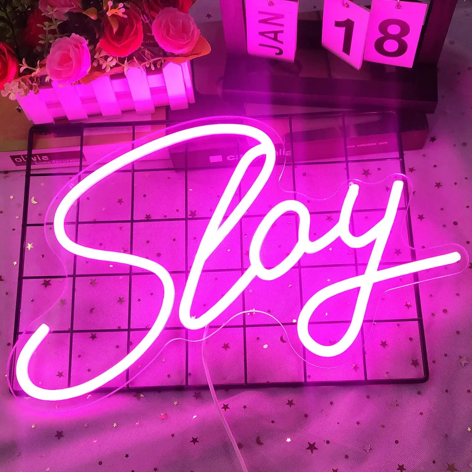 Slay Neon Sign USB Dimmable LED Neon Lights for Bedroom Living Room Salon Wall Decor Preppy Themed Art Sign Wall Lights
Slay Neon Sign USB Dimmable LED Neon Lights for Bedroom Living Room Salon Wall Decor Preppy Themed Art Sign Wall Lights