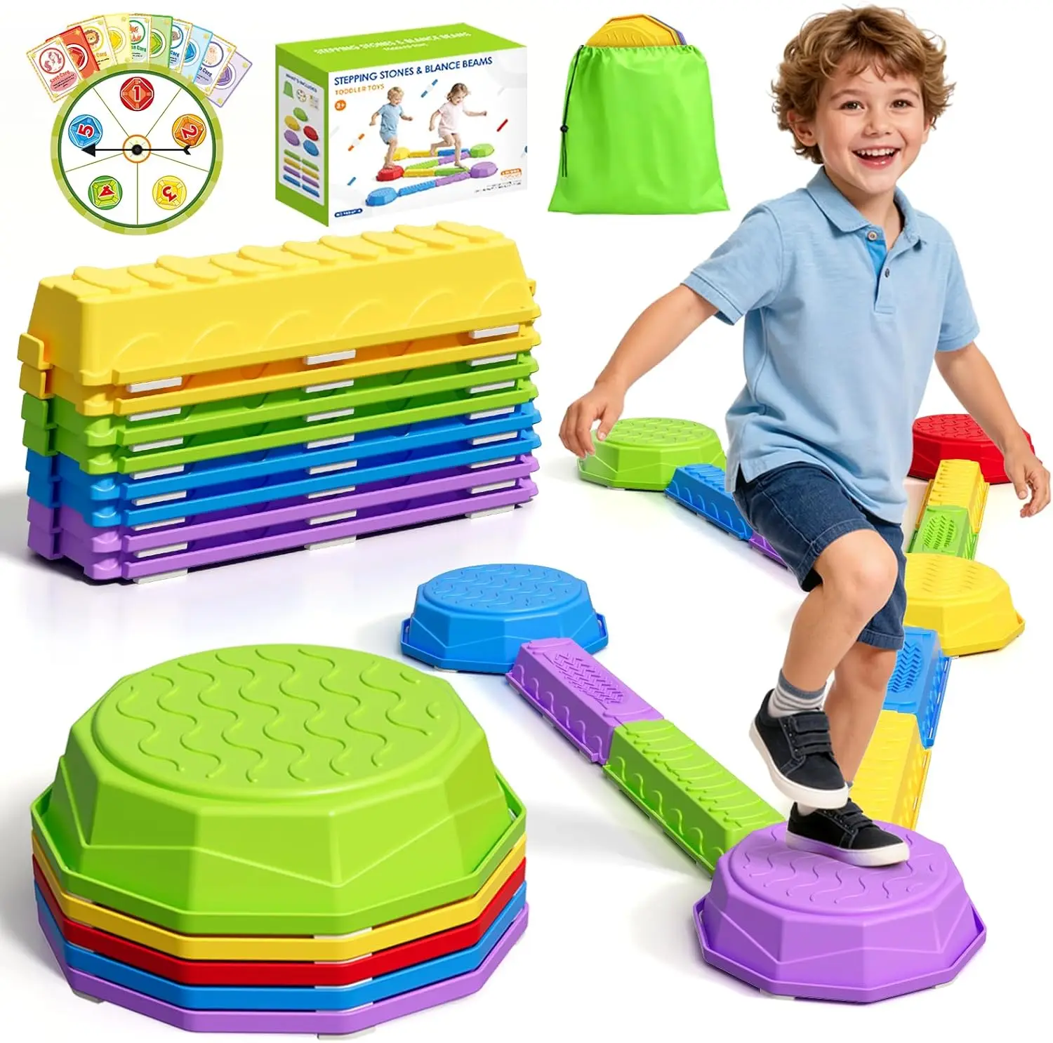 Balance Beams Stepping Stones for Kids, Obstacle Course Sensory Toys, Non-slip Indoor Outdoor Play, Birthday Gifts for Boys Girls 3-5
Balance Beams Stepping Stones for Kids, Obstacle Course Sensory Toys, Non-slip Indoor Outdoor Play, Birthday Gifts for Boys Girls 3-5