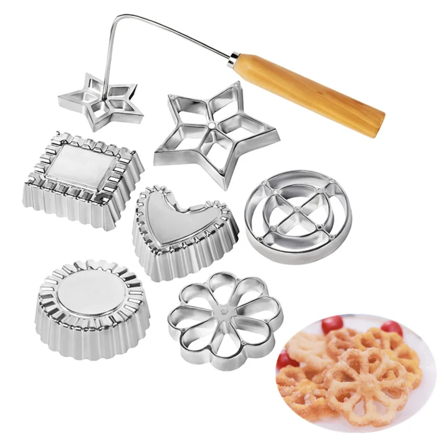 Iron Maker Bunuelos Mold Aluminum with Handle Waffle Timbale Molds Funnel Cake Ring Maker Cookie Bake Mold Pastry Tools
Iron Maker Bunuelos Mold Aluminum with Handle Waffle Timbale Molds Funnel Cake Ring Maker Cookie Bake Mold Pastry Tools