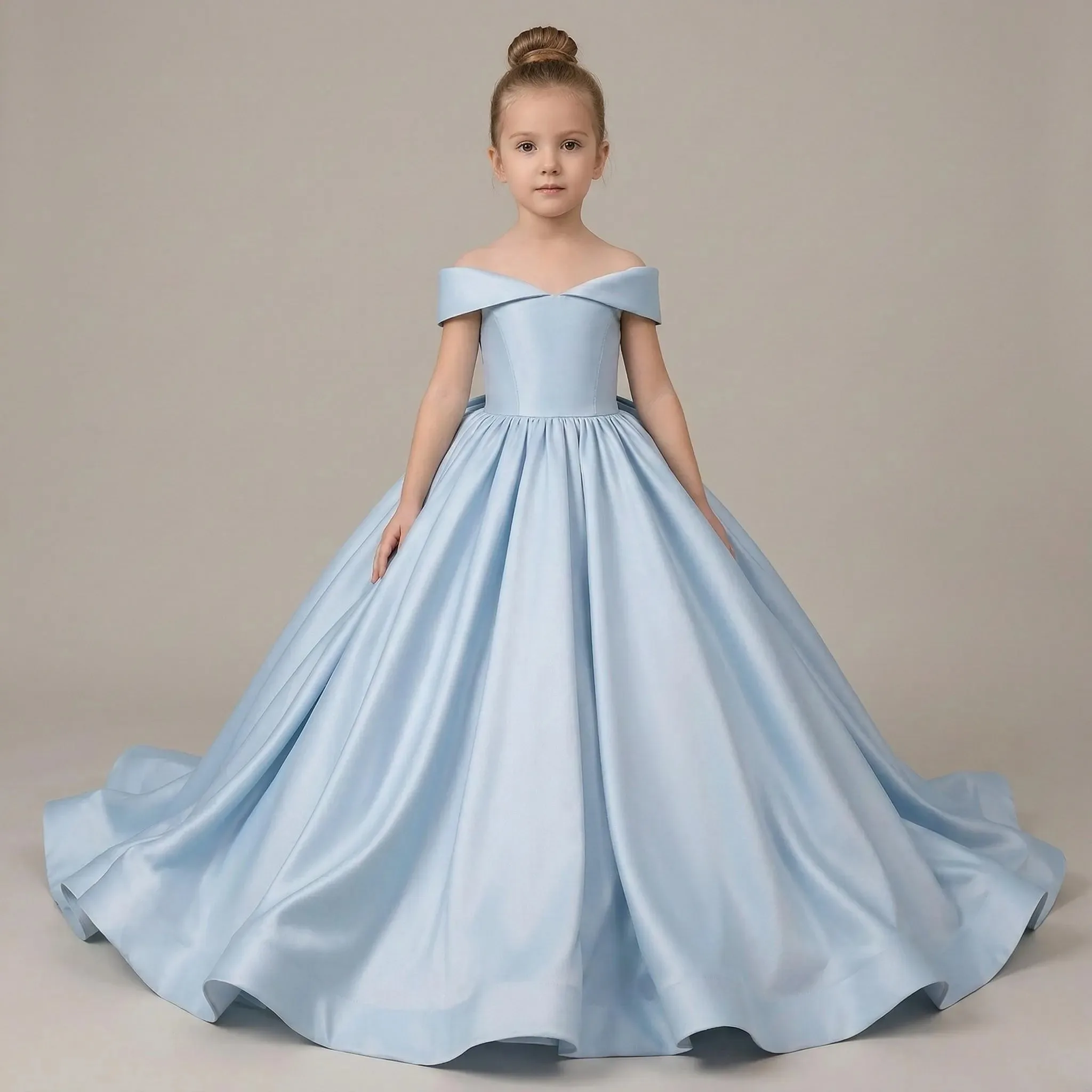 2026 Summer Satin Flower Girl Dress, Off-Shoulder Slim A-Line Skirt, Girls' First Communion Dress, Wedding Baptism Holiday Dress
2026 Summer Satin Flower Girl Dress, Off-Shoulder Slim A-Line Skirt, Girls' First Communion Dress, Wedding Baptism Holiday Dress