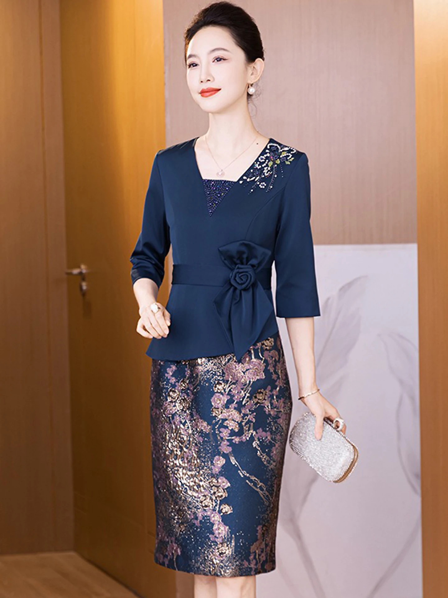 Ele Lake Blue Dr Wedding Banquet Women's Evening Gown Breathable Polyester Blend Low Slit Mid-Length Skirt
Ele Lake Blue Dr Wedding Banquet Women's Evening Gown Breathable Polyester Blend Low Slit Mid-Length Skirt