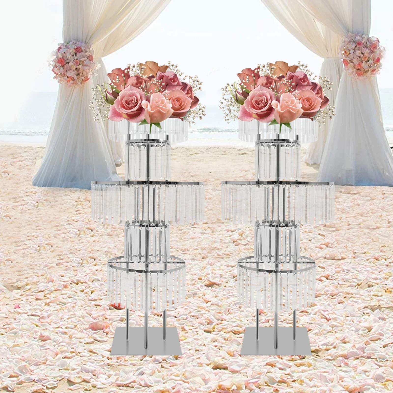 2 Pack 5-layer Square Base Silver Crystal Flower Stand Banquet Guide Frame High Load-bearing Display Stand
2 Pack 5-layer Square Base Silver Crystal Flower Stand Banquet Guide Frame High Load-bearing Display Stand