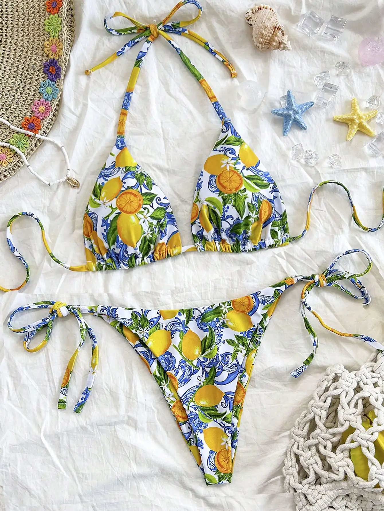 Elavelle Women Spring Break Random Floral Print Sexy Halter Bikini Sets, Summer Beachwear
Elavelle Women Spring Break Random Floral Print Sexy Halter Bikini Sets, Summer Beachwear