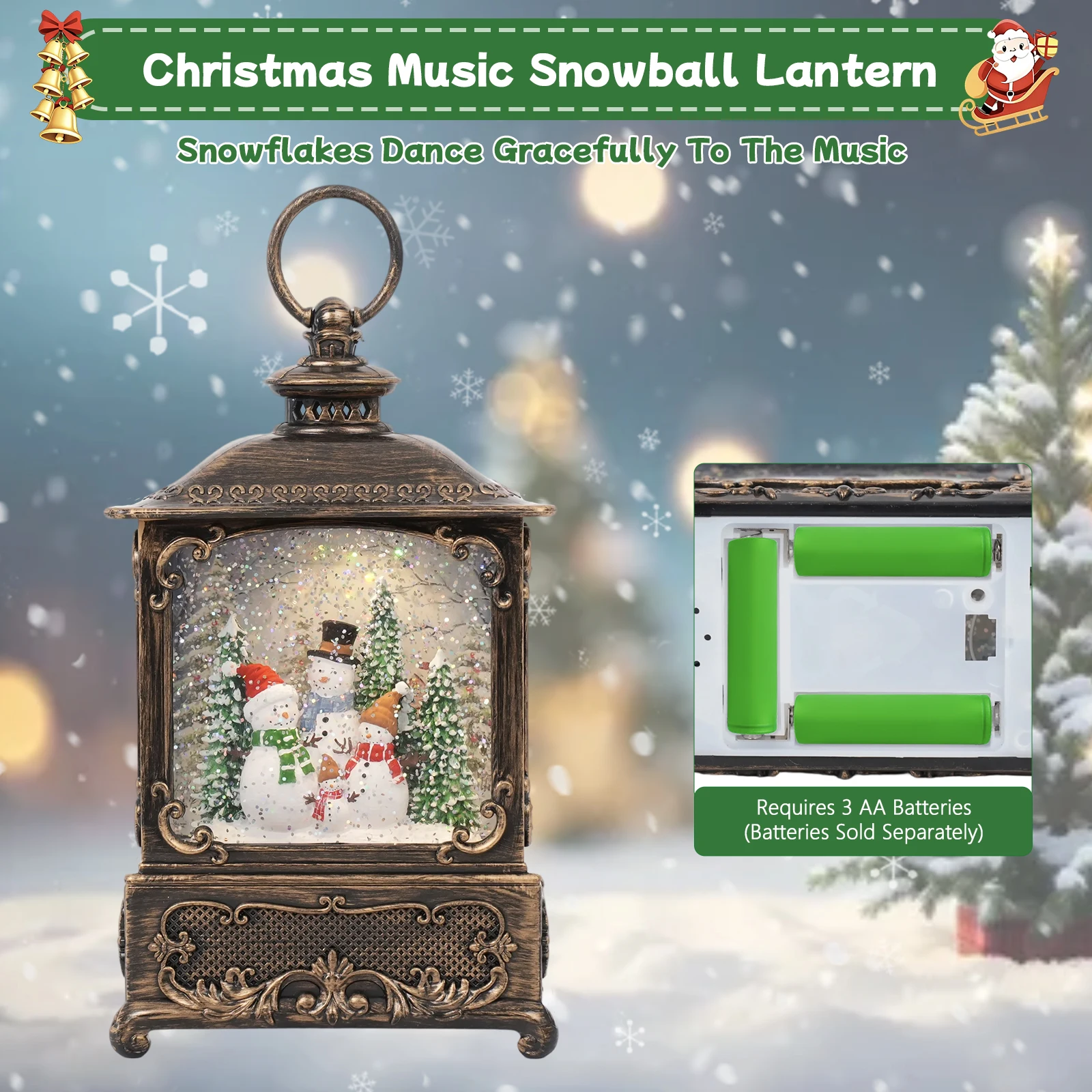 Musical Snow Globe Lantern Creates a Magical Winter Wonderland with Christmas Music, Gentle LED Lights and Swirling Snowflakes
Musical Snow Globe Lantern Creates a Magical Winter Wonderland with Christmas Music, Gentle LED Lights and Swirling Snowflakes