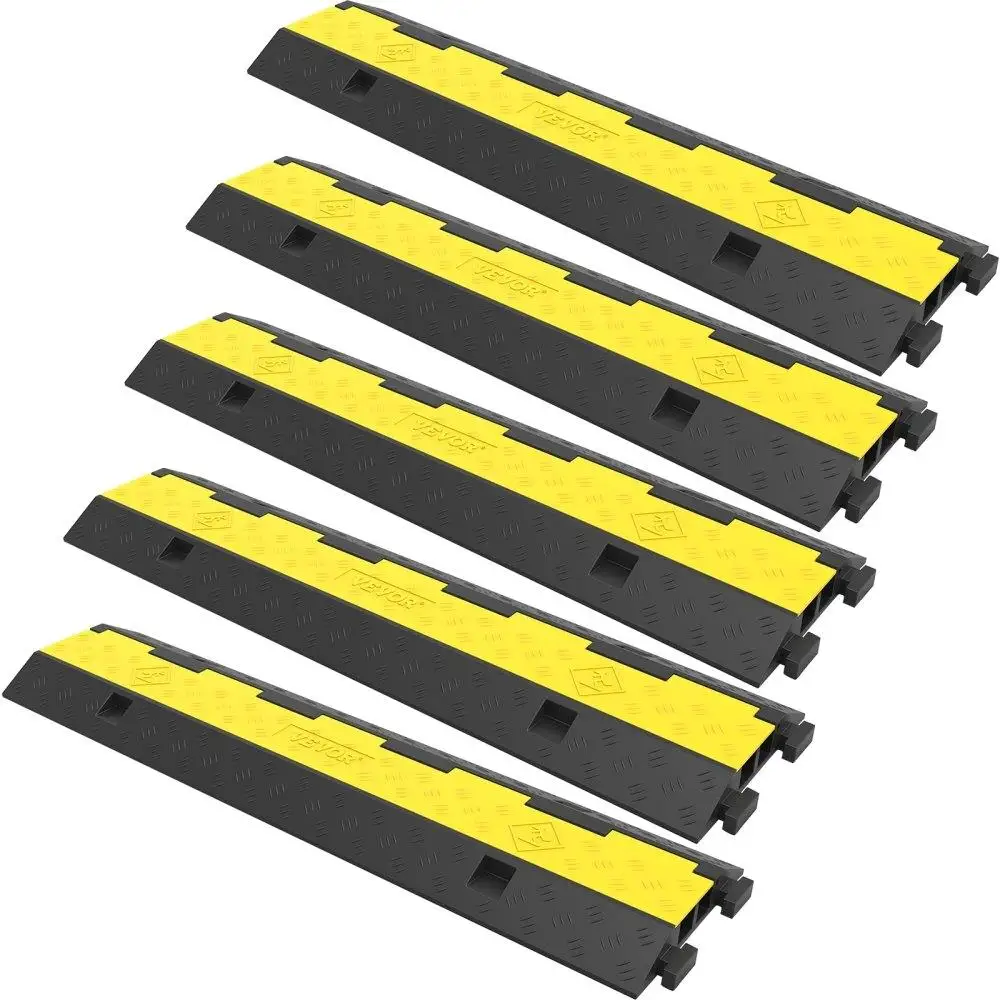 Cable Protector Ramp, 5 Packs 2 Channels Speed Bump Hump, Rubber Modular Speed Bump Rated 11000 LBS Load Capacity, Protective
Cable Protector Ramp, 5 Packs 2 Channels Speed Bump Hump, Rubber Modular Speed Bump Rated 11000 LBS Load Capacity, Protective