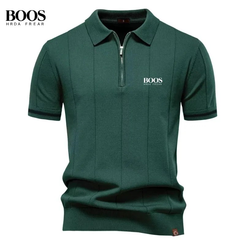 New men's high-quality knitted short sleeved polo shirt, summer fashion, casual, breathable, sweat absorbing top
New men's high-quality knitted short sleeved polo shirt, summer fashion, casual, breathable, sweat absorbing top