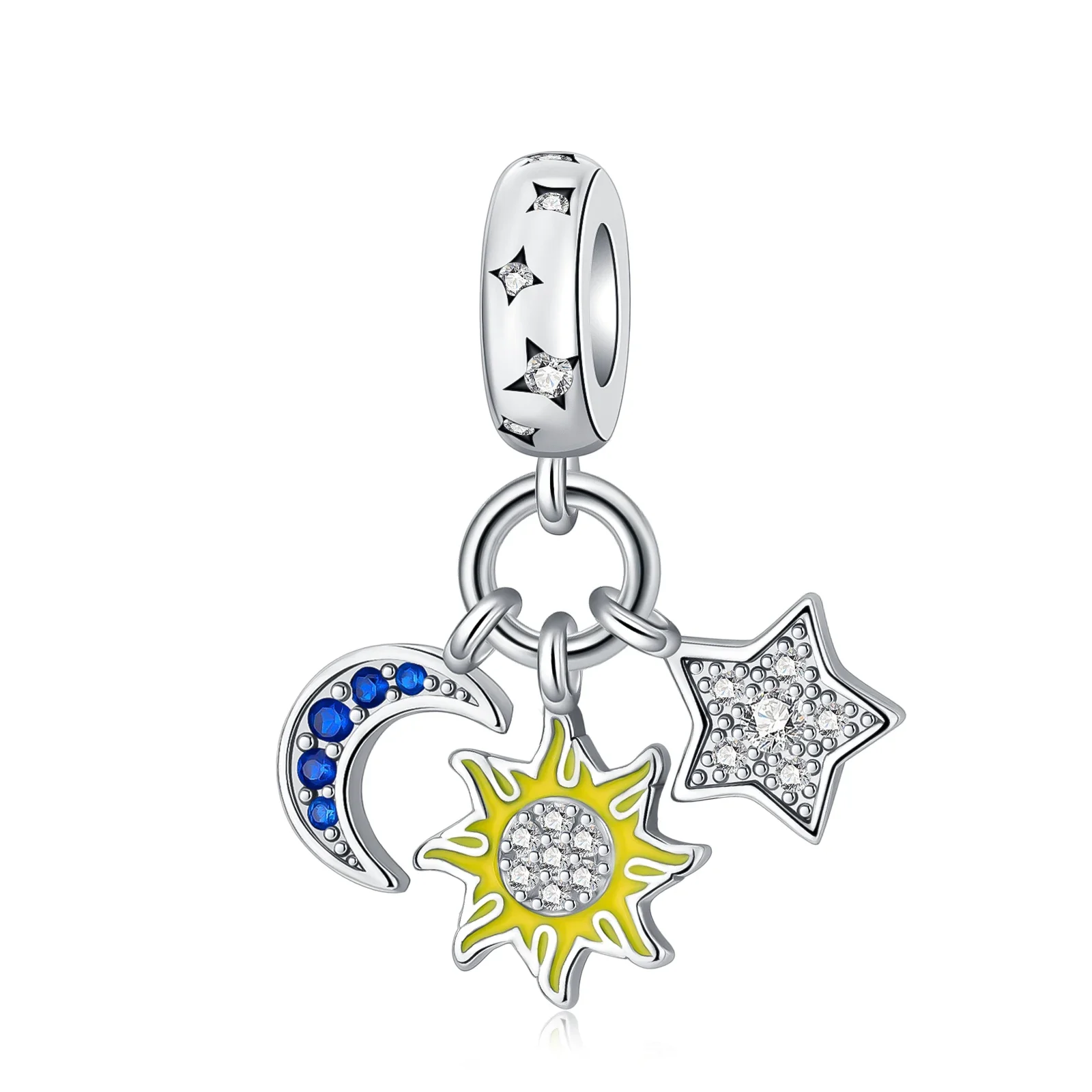 925 Sterling Silver Jewelry Blue Diamond Sun Moon Stars Charms Fit Original Bracelet Charm Beads Necklace Diy Women Jewelry
925 Sterling Silver Jewelry Blue Diamond Sun Moon Stars Charms Fit Original Bracelet Charm Beads Necklace Diy Women Jewelry