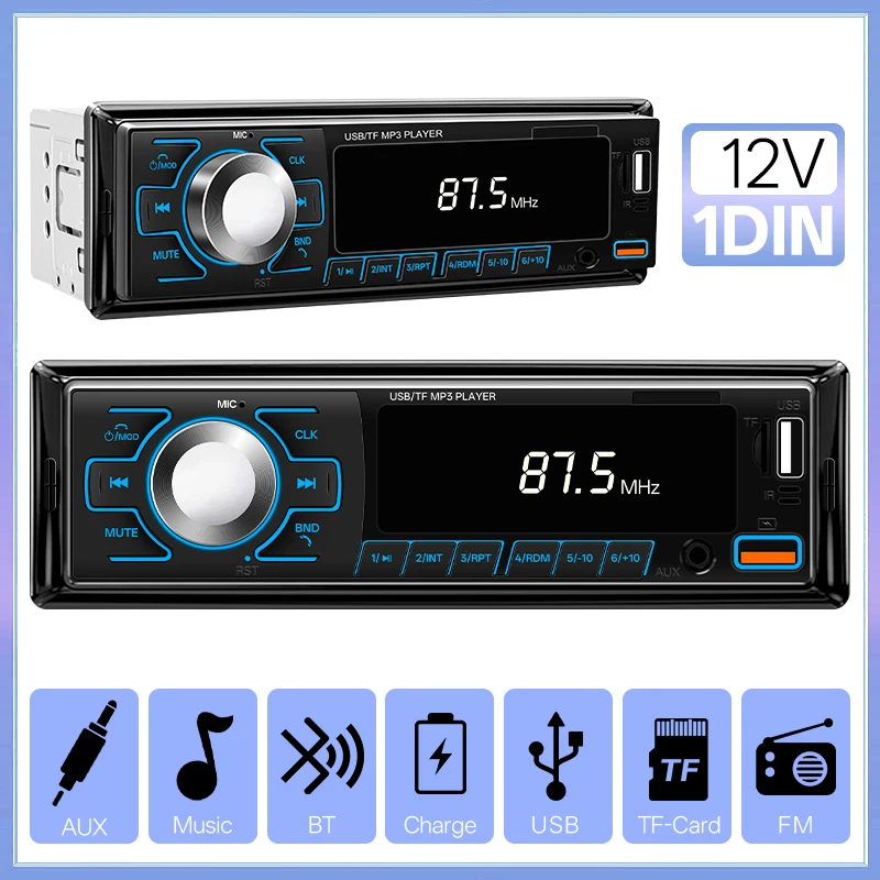 Hippcron Car Radio MP3 Player FM BT AUX Dual USB TF Fast Charging 7 Color Lights Wiring Protection Car Audio 1din Universal
Hippcron Car Radio MP3 Player FM BT AUX Dual USB TF Fast Charging 7 Color Lights Wiring Protection Car Audio 1din Universal
