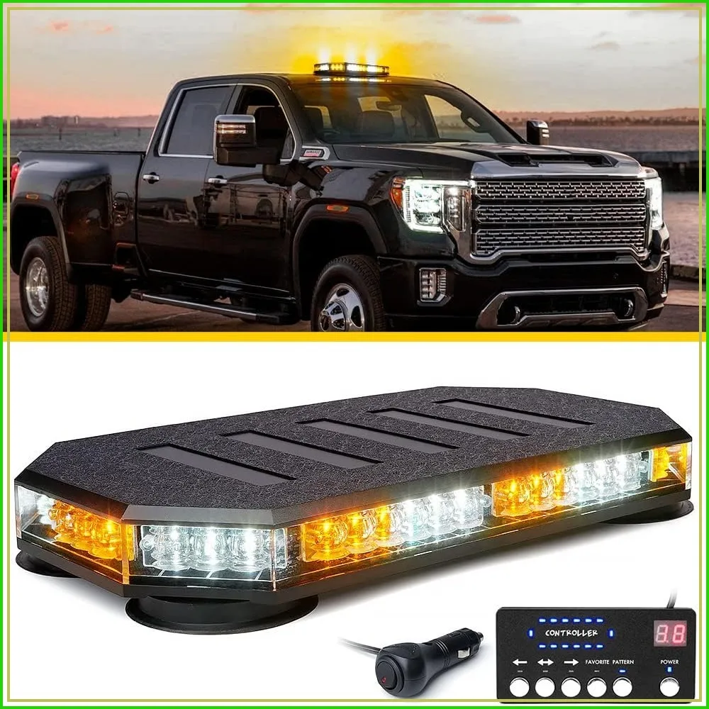 42 LED Roof Top Strobe Beacon Light Bar Hazard Warning Emergency Flashing Plow Lights with Controller for Construction Vehicles Tow Trucks Postal Cars Snowplow Amber White
42 LED Roof Top Strobe Beacon Light Bar Hazard Warning Emergency Flashing Plow Lights with Controller for Construction Vehicles Tow Trucks Postal Cars Snowplow Amber White