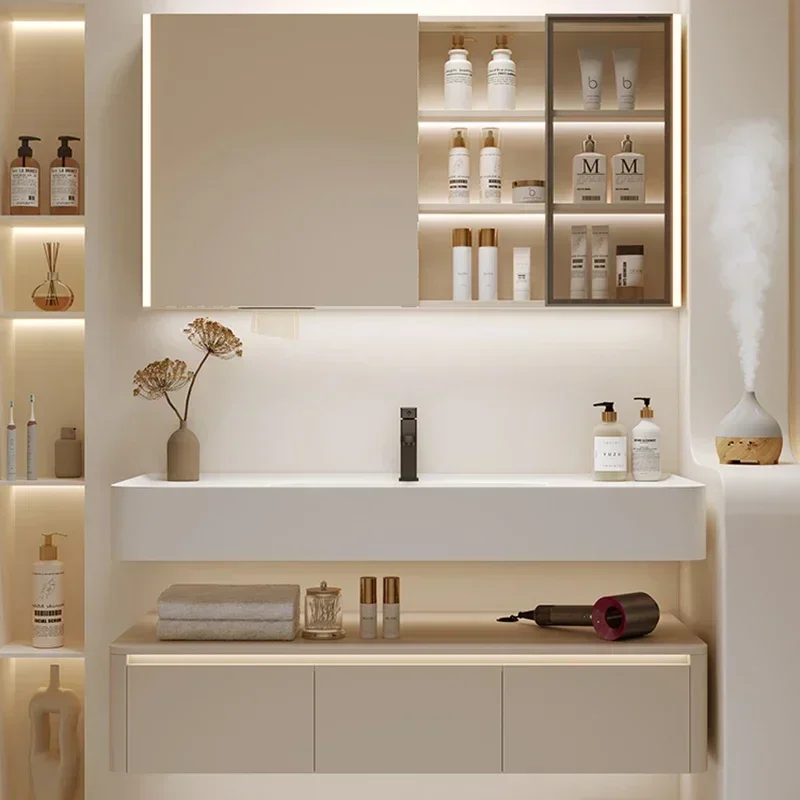 Plate Bathroom Cabinets Wall-mounted Vanity with Sink Smart Mirror Cabinets Hotel Simple Furniture Arredo Bagno
Plate Bathroom Cabinets Wall-mounted Vanity with Sink Smart Mirror Cabinets Hotel Simple Furniture Arredo Bagno