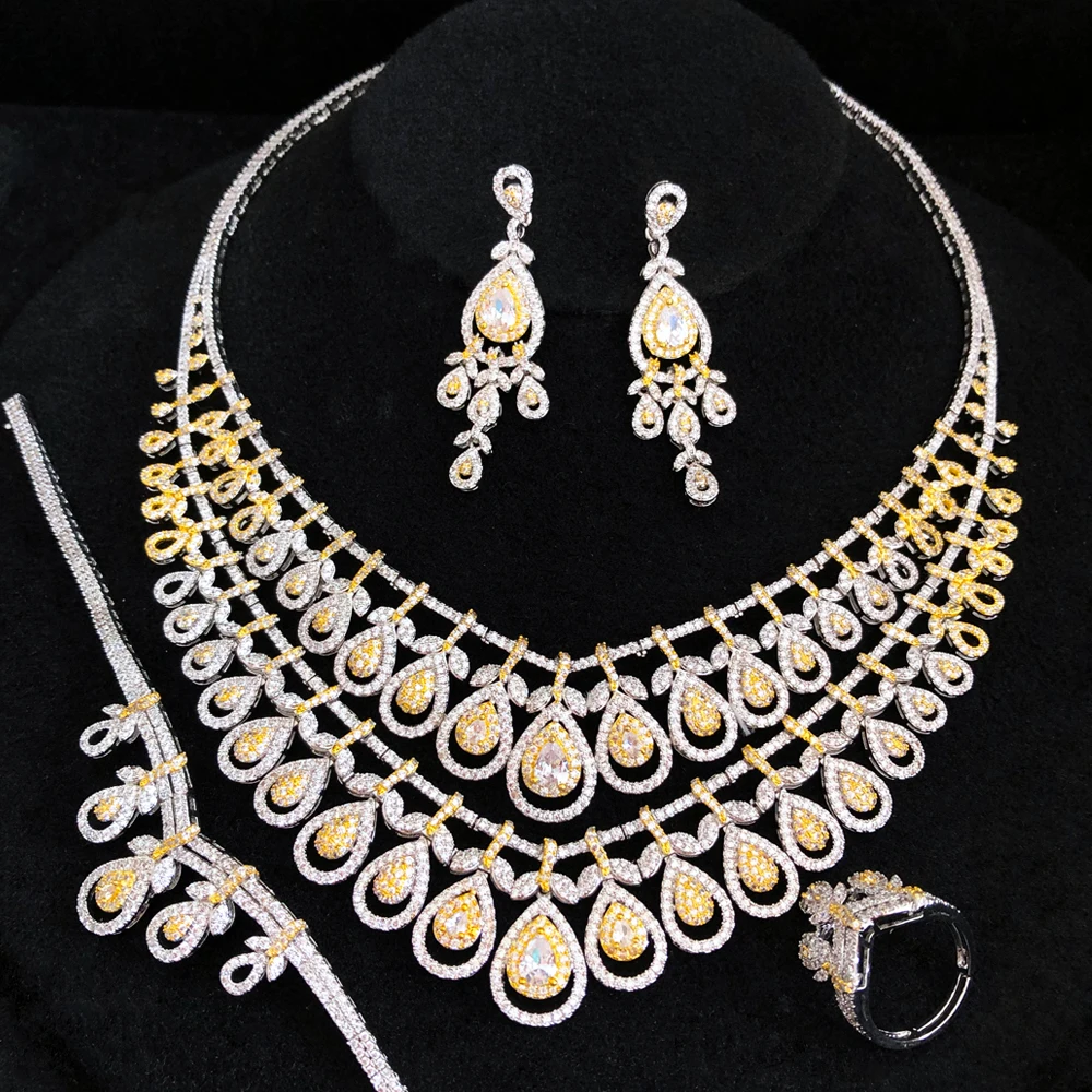 GODKI Double Layers 4PCS Luxury Indian Jewelry Set For Women Wedding Party Cubic Zircon Crystal Dubai Bridal Jewelry Set
GODKI Double Layers 4PCS Luxury Indian Jewelry Set For Women Wedding Party Cubic Zircon Crystal Dubai Bridal Jewelry Set