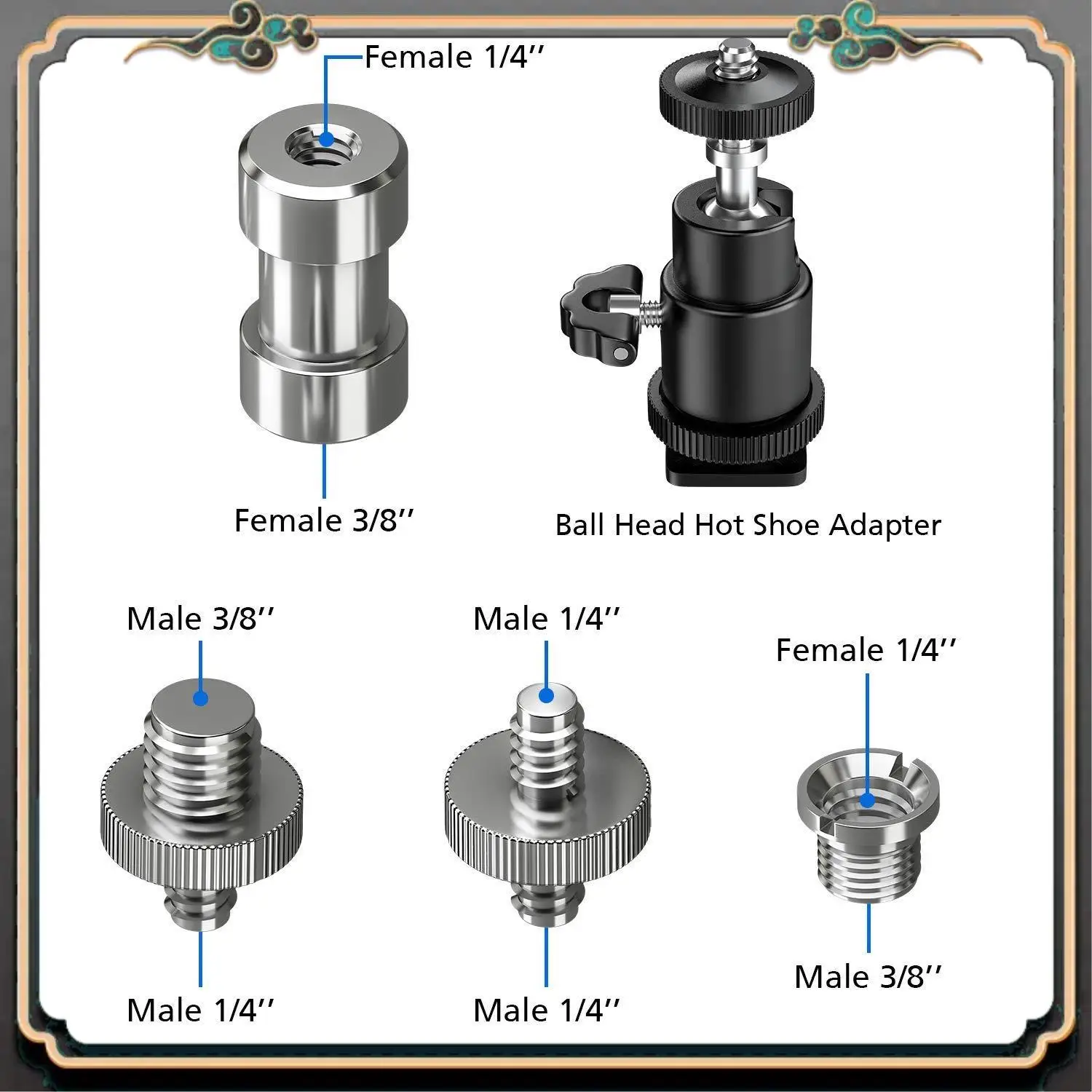 ASMA-2Set Parts: 1Set 11 Inch Friction Articulating Magic Arm & 1Set Camera Screw, 21 Pcs 1/4 Inch 3/8 Inch Converter Screws
ASMA-2Set Parts: 1Set 11 Inch Friction Articulating Magic Arm & 1Set Camera Screw, 21 Pcs 1/4 Inch 3/8 Inch Converter Screws