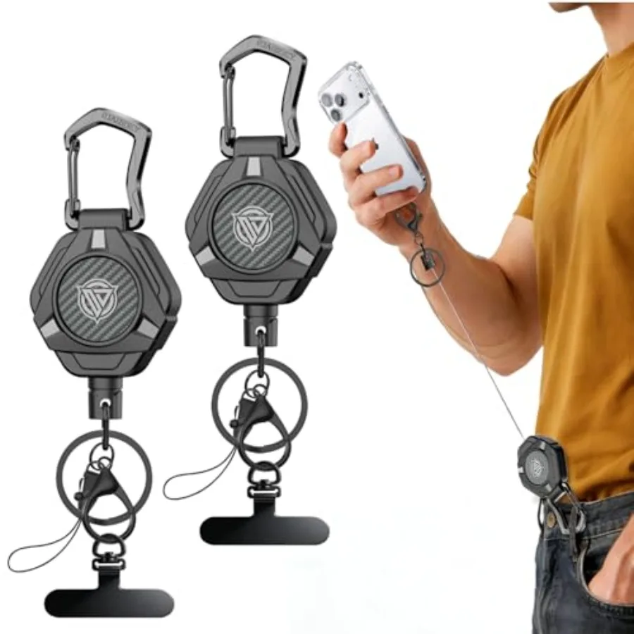 Magnetic Anti Theft Phone Strap, Retractable Steel Cell Phone Lanyard with Heavy Duty Carabiner and 360° Metal Phone Tether Tab
Magnetic Anti Theft Phone Strap, Retractable Steel Cell Phone Lanyard with Heavy Duty Carabiner and 360° Metal Phone Tether Tab