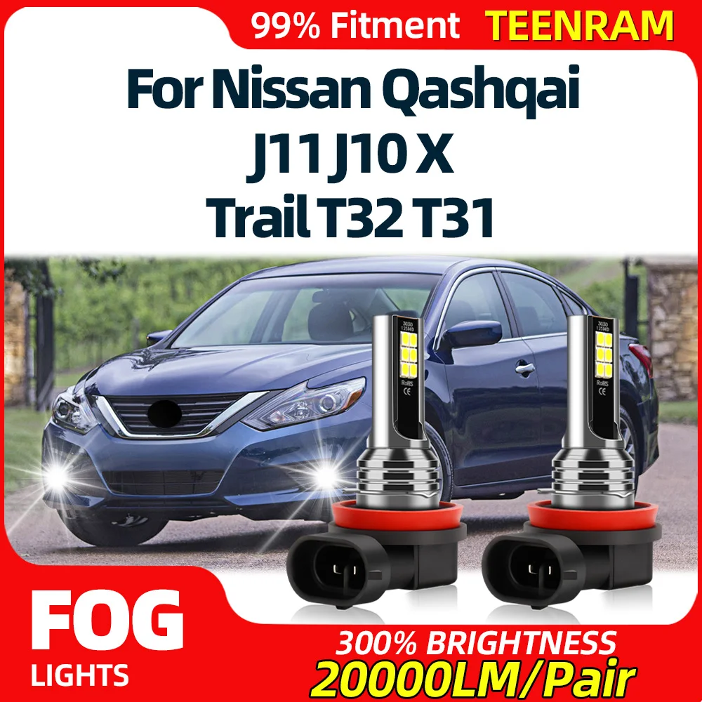 20000LM LED Front Fog Lamps 60W Plug And Play Car Fog Lights Blubs 12V 6000K White For Nissan Qashqai J11 J10 X Trail T32 T31
20000LM LED Front Fog Lamps 60W Plug And Play Car Fog Lights Blubs 12V 6000K White For Nissan Qashqai J11 J10 X Trail T32 T31