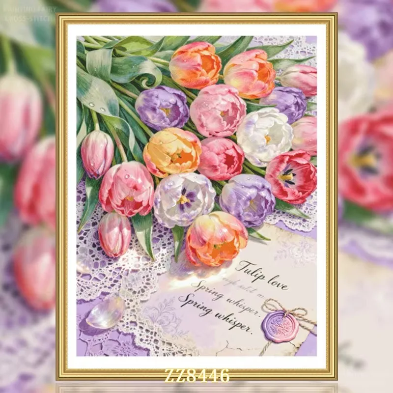 ZZ8446- Tulip Letter 14CT 16CT 18CT Stamped Canvas Cross Stitch DIY Set Needlework Embroidery 155 Colors
ZZ8446- Tulip Letter 14CT 16CT 18CT Stamped Canvas Cross Stitch DIY Set Needlework Embroidery 155 Colors