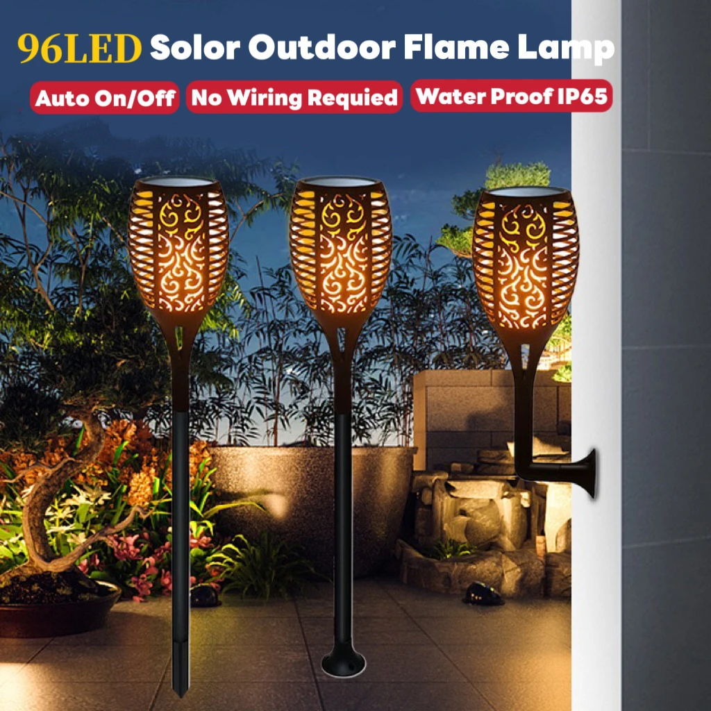 96 LED Outdoor Solar Flashlight Lamp IP65 Waterproof Highlight Garden Courtyard Flashing Dancing Flame Light
96 LED Outdoor Solar Flashlight Lamp IP65 Waterproof Highlight Garden Courtyard Flashing Dancing Flame Light