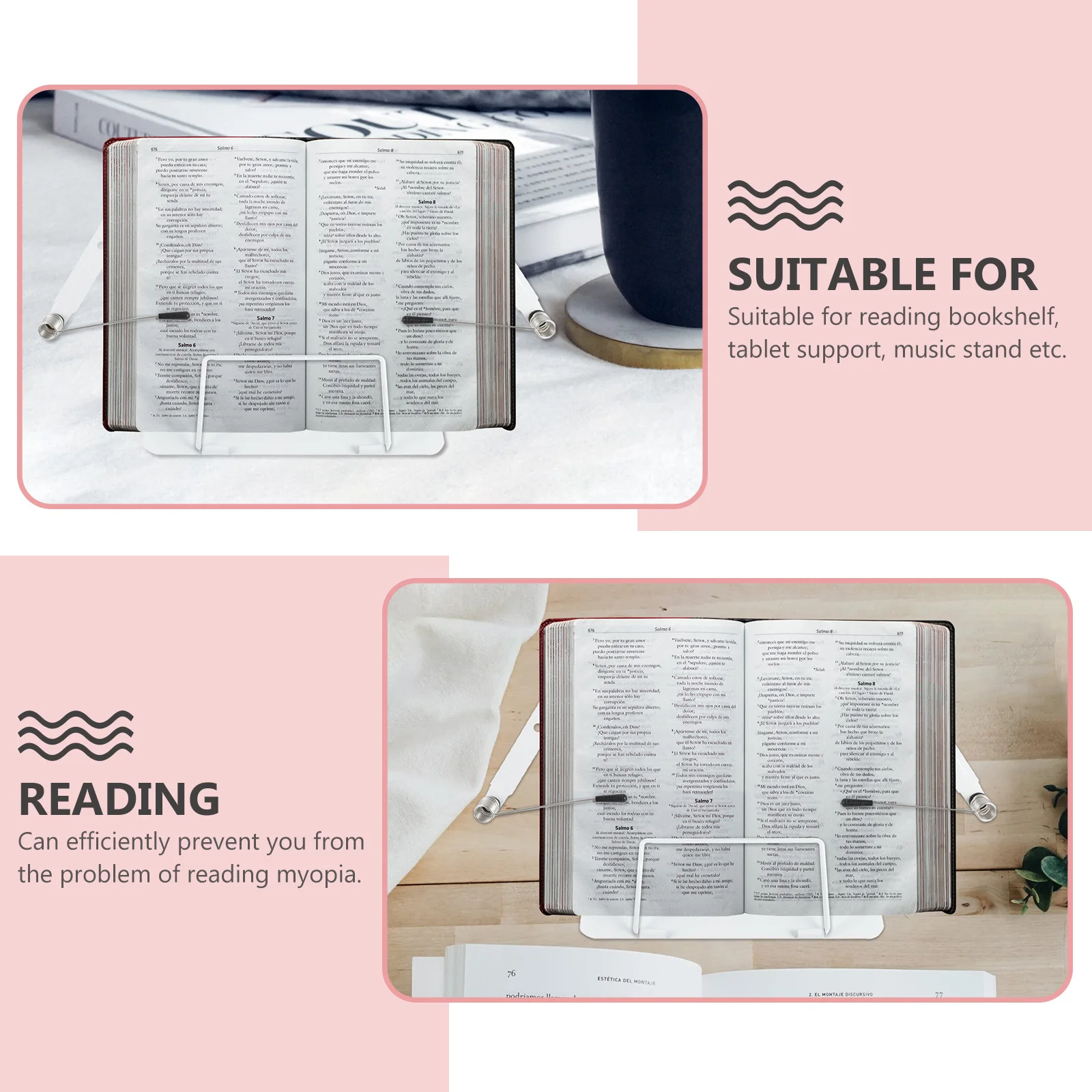 Iron Book St Lightweight Portable Reading Rack for Home Office Dorm Library Adjustable Textbook Holder Smooth Surface
Iron Book St Lightweight Portable Reading Rack for Home Office Dorm Library Adjustable Textbook Holder Smooth Surface