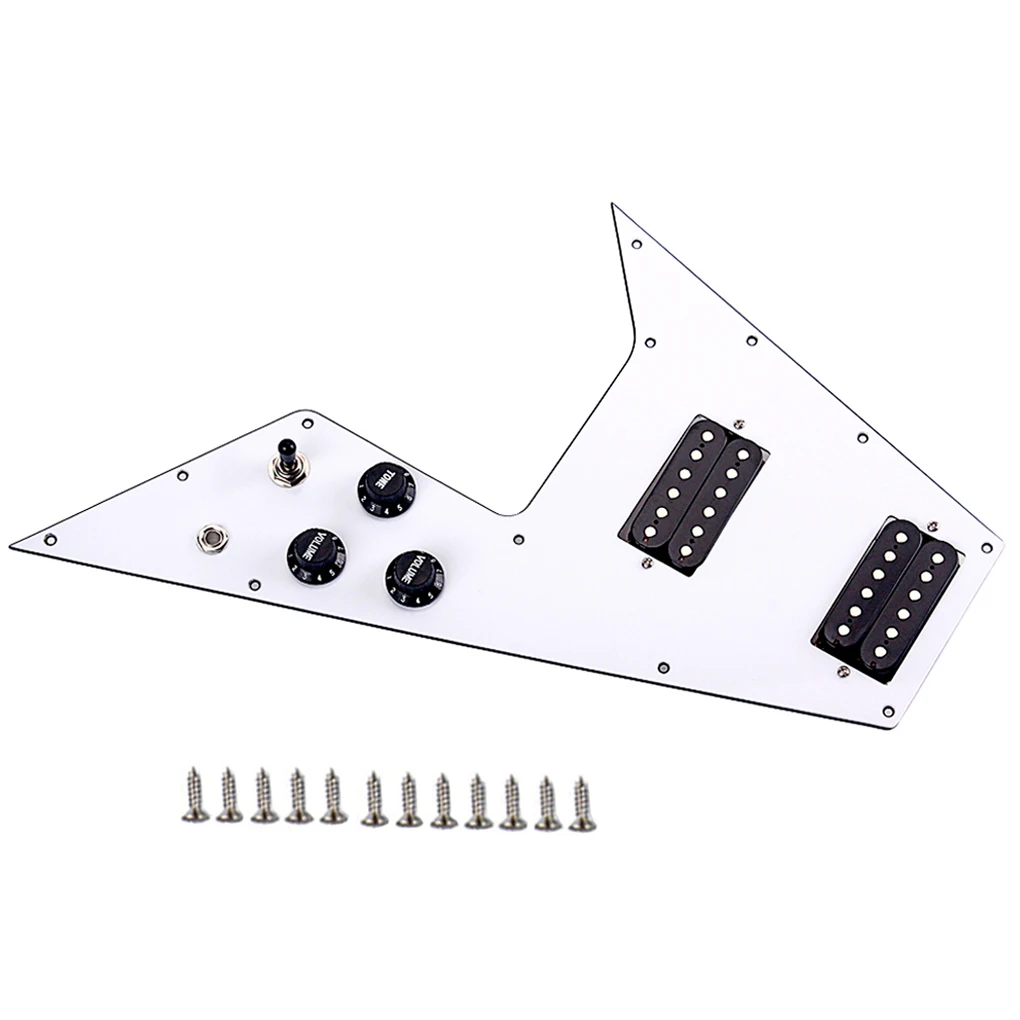 Electric Guitar Pickguard V Prewired Scratch Plate Pickup Replaceable 3 Way Switch Attachment Protection Accessory
Electric Guitar Pickguard V Prewired Scratch Plate Pickup Replaceable 3 Way Switch Attachment Protection Accessory