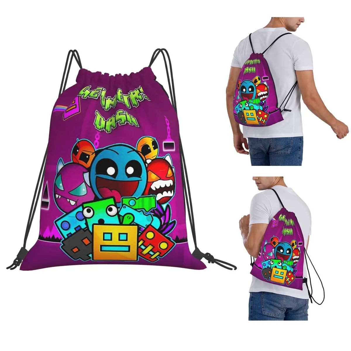 Video Game Geometry Dash Backpacks Fashion Drawstring Bundle Pocket Sports Bag Book Bags for Travel School
Video Game Geometry Dash Backpacks Fashion Drawstring Bundle Pocket Sports Bag Book Bags for Travel School