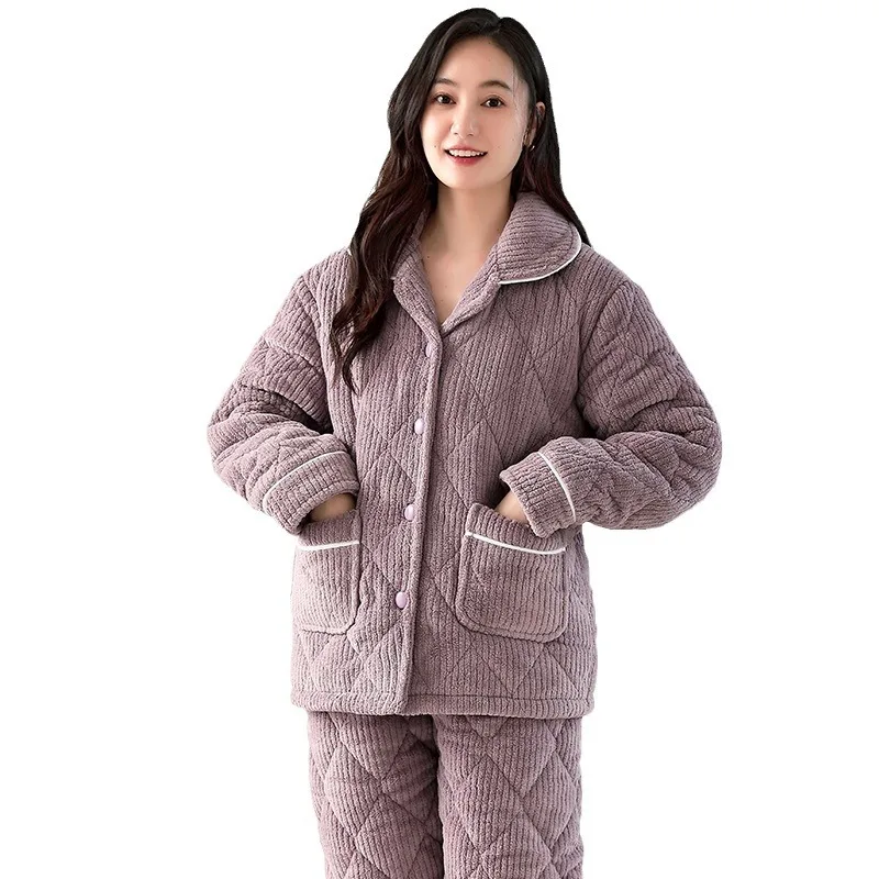 Winter Women Sleepwear Set Coral Fleece Super Thick Fleece Sweet Can Be Worn Outside Loungewear Warm Pajamas Set Womens Outfits
Winter Women Sleepwear Set Coral Fleece Super Thick Fleece Sweet Can Be Worn Outside Loungewear Warm Pajamas Set Womens Outfits